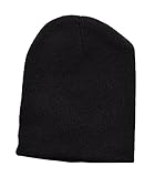 Plus Nao(プラスナオ) 子供用 赤ちゃん用 ニット帽 ニットキャップ ビーニー コットン シンプル 無地 ベビー キッズ 女の子 男の子 春秋 帽 - ブラック