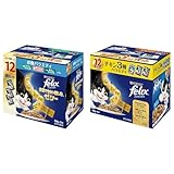 【セット買い】フィリックス 我慢できない隠し味ゼリー お魚バラエティ 50gX12袋 + フィリックス 成猫 チキン3種バラエティ 50gX12袋
