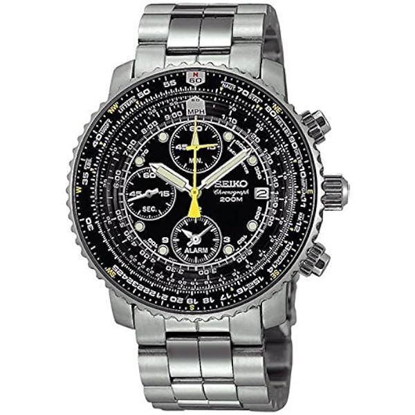 Amazon.co.jp: セイコー SNA411P1 メンズ パイロットウォッチ アラーム