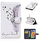 UNEXTATI Galaxy S5 ケース 手帳型ケース 高級PUレザー カード収納 ホルダー 付き 耐衝撃 全面保護 スタンド機能付き Galaxy S5ケース I9600ケース カバー Case