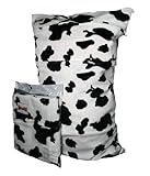 BubuBibi Wet/Dry Bag Cloth Diaper/Swim MINKY BLACK COW (21"X14") by BubuBibi [並行輸入品]