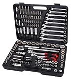 AMPRO T45680 136 Piece 1/4-Inch, 3/8-Inch, 1/2-Inch Drive Socket and Bit Set by AmPro