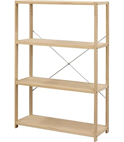 Amazon｜カインズ(CAINZ) 木製ラック25 3段 ナチュラル C1｜オープン