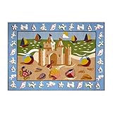 FunラグオリーブKids olk-050 Sand Castle Area Rug – マルチカラーby La Rug