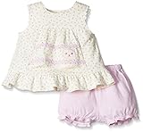 《秋冬物》(日本製) Pample Mousse(パンプルムース) 接結小花プリントネコ刺繍ミルキースーツ 90cm/IV NO.DP-63452