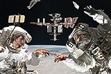 フォトop Barry Kite Funny宗教天体Creation of Adamポスター(選択サイズ、印刷またはキャンバス) 26x18 Print IC-K2497D26X18P