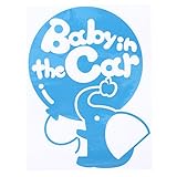 ブルー（青） Baby in the car〈ぞう ゾウ　動物〉ステッカー 窓ガラス用シールタイプ 車 キッズ 子供 後ろ妊婦 安心※吸盤・マグネットタイプではありません 取付簡単 赤ちゃんが乗ってい
