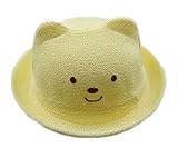 春夏可愛い漫画帽子 – リネンChildren Sun Hat – Bear – ベージュ