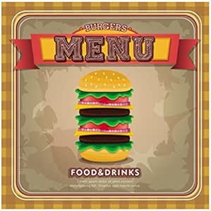Amazon Co Jp Woliwowa インテリアボード おしゃれ 看板 ハンバーガー イラスト Eタイプ 並行輸入品 ホーム キッチン