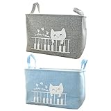 monkeyjack 2ピースCartoon Catストレージバスケットおもちゃストレージボックスコンテナホームオーガナイザー