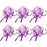 6 Pcs Girlブライズメイドウェディング手首コサージュパーティープロム手花ブレスレットウェディングパーティー装飾 パープル G429050053