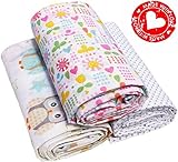 Premium 100% Organic Cotton Baby Swaddling Receiving Blankets Baby Girl Boy Newborn Unisex Set 3. La