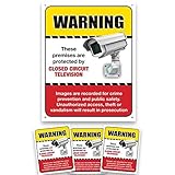 24 Hour Camra Warning Sign & Decals. Prevent Theft, Vandalism and Loitering by Displaying Video Came