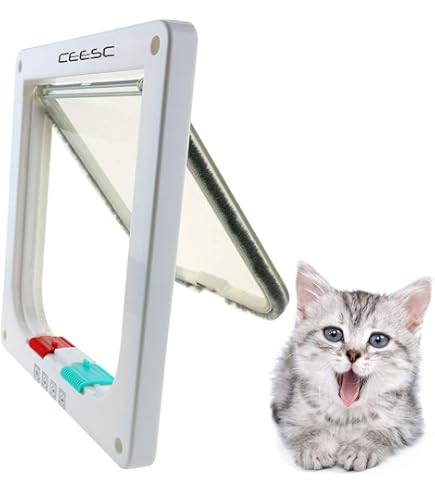 Amazon.co.jp: 工事不要サッシ取付猫用ドア キャットフリードアー