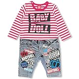 ベビードール ボーダー切替ロンパース 子供服 ベビー 70cm ピンク