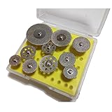 ケース付き！ 穴あき ダイヤモンド 切削 ディスクセット カッター ミニ　ルーター 10個 セット ( 3.17 mm )　シャンク径 2.35 3.0 3.17