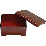 日本製 うな重箱 器 春慶内朱 段蓋 1段丼重 約16.8×14.5×7.6cm