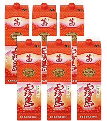 Amazon.co.jp: 赤霧島 1800ml 25度 6本セット : 食品・飲料・お酒