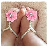 1Pair Toddlers Child Pearl Chiffon Barefoot Beach Footwear Sandals by FEITONG by FEITONG