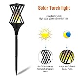 ソーラー懐中電灯防水フラッシュ炎懐中電灯屋外踊る炎の風景装飾照明自動オン/オフ屋外セキュリティ照明ガーデンパティオデッキ,Black