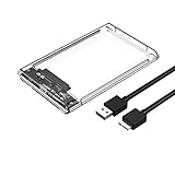 メカニックサポート 高速データ転送 2.5インチ HDD/SSD 外付けケース USB3.0 接続 SATA ハードディスクケース 電源不要ポータブルSSDケース 工具不要 (USB3.0 対応ポート ) (クリア)