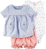 Carter's Baby Girls' 3-Piece Striped Dot Set 6 Months [並行輸入品]
