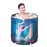 バスタブ折りたたみバスタブナイロンバスタブ厚いPVCブルーバスタブ70 * 70cm