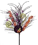 Pack of 6ブラックandオレンジ魔女帽子人工ハロウィンSprays 17 "