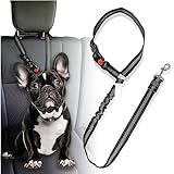 犬 シートベルト ［ペット用品専門家監修］DOMZ 犬 車 シート リード 長さ調整可能 伸縮性 ps-bk