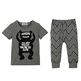 ノーブランド品 2セット　赤ちゃん　子供服　Tシャツ　トップ　パンツ　2点セット　モンスター柄　通気性　ギフト　4サイズ選べる - 80