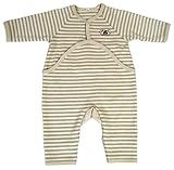 petit bonheur  プチボヌール オーガニックバンブー ボーダーラップロンパース 長袖 80cm