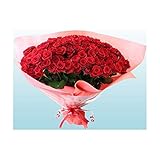 ［ビズフラワー］国産バラ　100本　花束 赤
