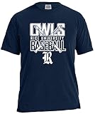 NCAA Rice Owls Baseball Bats半袖快適カラーTシャツ, Small , True Navy