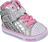 Skechers Infant / Toddler Girls ' Twinkle Toes Shuffles Chitter Chatter High Top カラー: シルバー