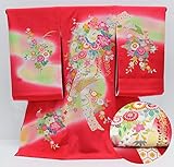 四季百花 熨斗 友禅 ぼかし染め お宮参り 着物 女の子（初着 産着 のしめ）【絹100% 友禅 】