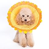 marushin かわいい ソフトエリザベスカラー やわらかい 布製 着けたまま寝れます 犬 猫 傷舐め 防止 ひっかき エリザベスカラー 人気 (M, ひまわりイエロー)