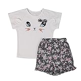 Cutelove 子供服 Tシャツ 半袖 Tシャツ＆パンツ 上下セット 猫柄 花柄 蝶結び付き 可愛い ショートパンツ 女の子 ベビー 夏