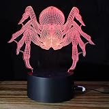 テーブルランプ3D創造性光るスパイダーLEDナイトライトベッドルームベッドサイドランプホリデーギフト,Red