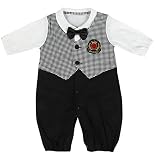 (ティノティノ)TinoTino フォーマル長袖ベビーロンパース【p5254】60cm ベスト白千鳥柄