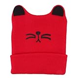 Ochine ベビー キッズ帽子 柔らかいニット帽 ニットキャップ コットン 保温 かわいい猫柄 子ども 女の子 男の子 秋 冬 シンプル 赤ちゃん 0-3歳設定