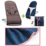 【今治タオルブランケットセットRD】babybjorn（ベビービョルン）バウンサー Bliss Air ココア（バウンサーカバーレッドチェック）