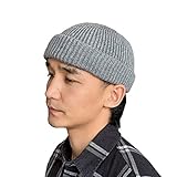 [Croogo] ニット帽 メンズ ニットワッチ 浅め ビーニー帽 ボーダーニットキャップ イスラム帽 メンズ 大きめ カプッチョリッド 無