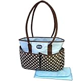 マザーズバッグ トートバッグ 大容量 オムツ換えシート 吊りベルト セット商品！ (ブルー)