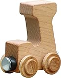 【米国正規商品・並行輸入】ネームトレイン 木製おもちゃ NameTrain Clear Finish Letter Cars - J ★着色なしモデル