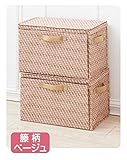 引出しBOX 雑貨 積み重ね 整理箱2個set 籐柄 カラー：ベージュ