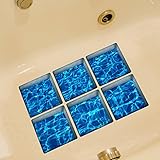 ozzptuuのセット6 PVC Bathtubステッカークリエイティブ3d TubアップリケVividノンスリップ壁のステッカーTattoos Seawater Pattern ブルー 70523A