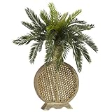 ほぼ自然6663ソテツ科with花瓶装飾シルク植物、グリーン