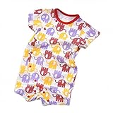 baby ampersand(ベビーアンパサンド) ぞうさん柄ロンパス　半袖　H333066 70,レッド