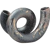 黒焼締金彩流し くるくる 滝清ー10