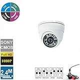 Ezdiyworld-2.4MP Sony 1/2.7" CMOS 4-in-1 Dome Indoor CCTV Security Camera TVI + CVI + AHD + Analog S